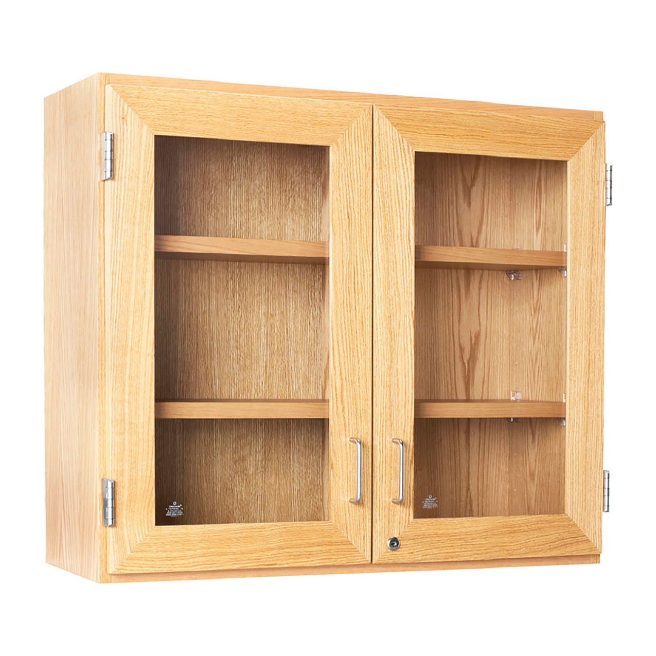 Signature Wall Cabinets with Glass Doors, 42"W x 12"D x 30"H, Red Oak