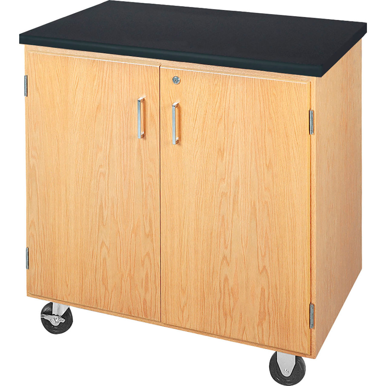 Access Mobile Touchdown Cabinet, ChemGuard Top, 36"W x 24"D x 36"H, Red Oak