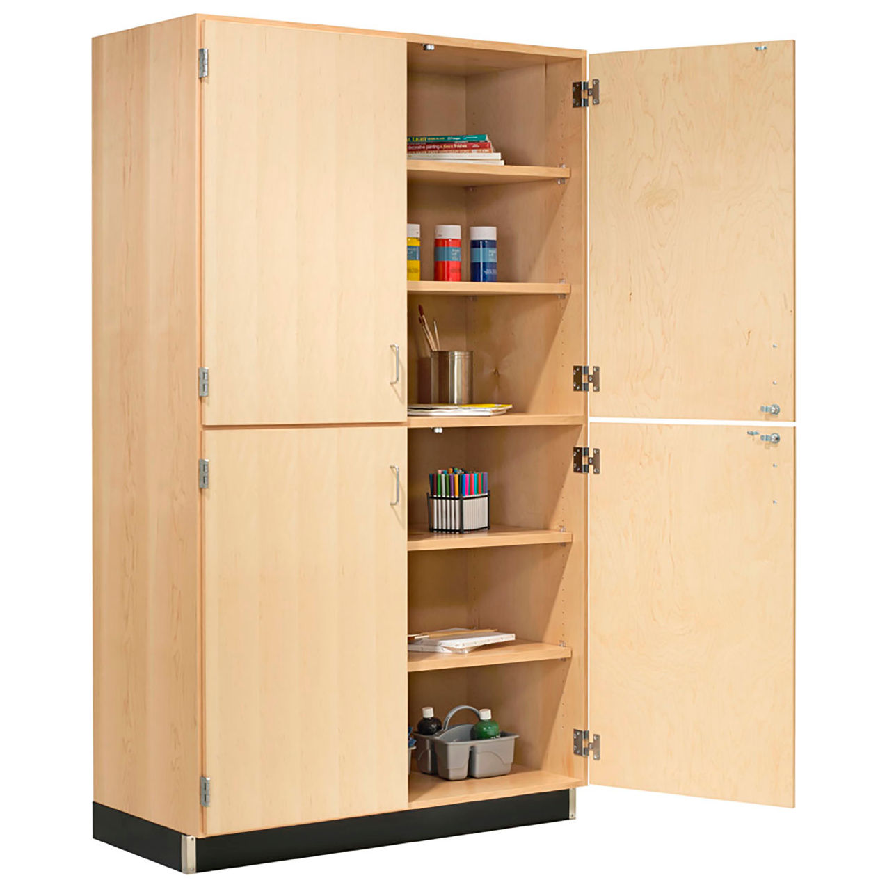 Access Tall Storage Cabinet with Split Doors, 48"W x 22"D x 84"H, Maple