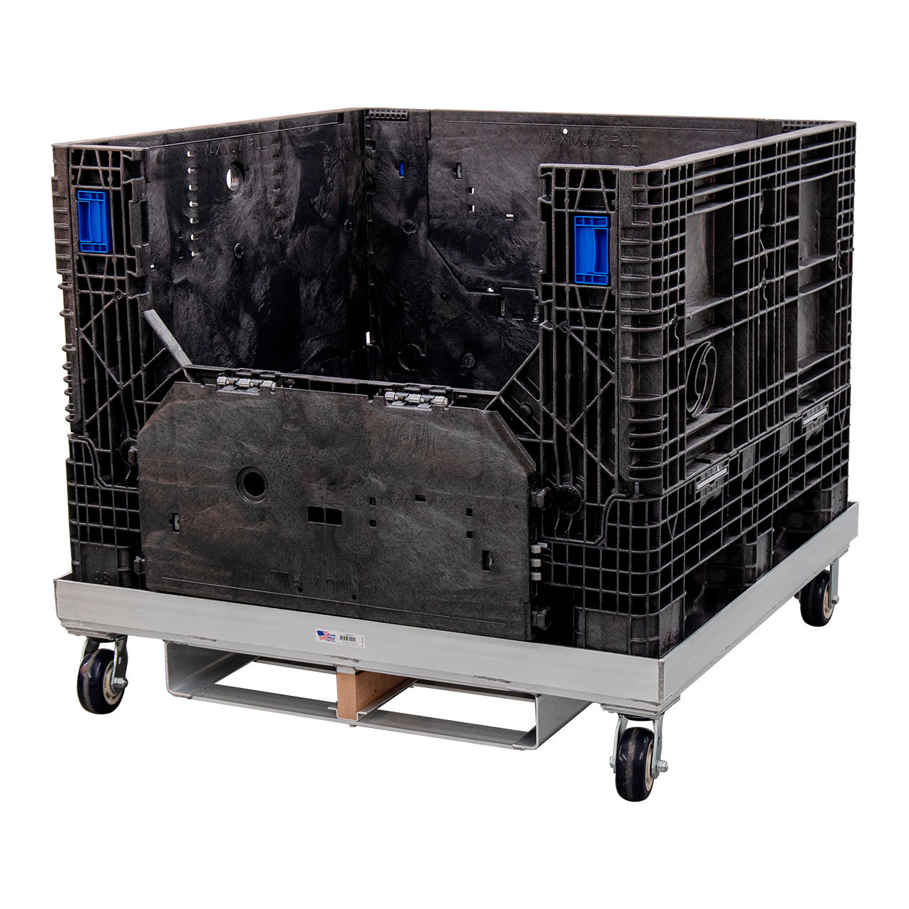 Bulk Container Aluminum Dolly, Side Load, 49"L x 46"W, 2000 lb. Cap.