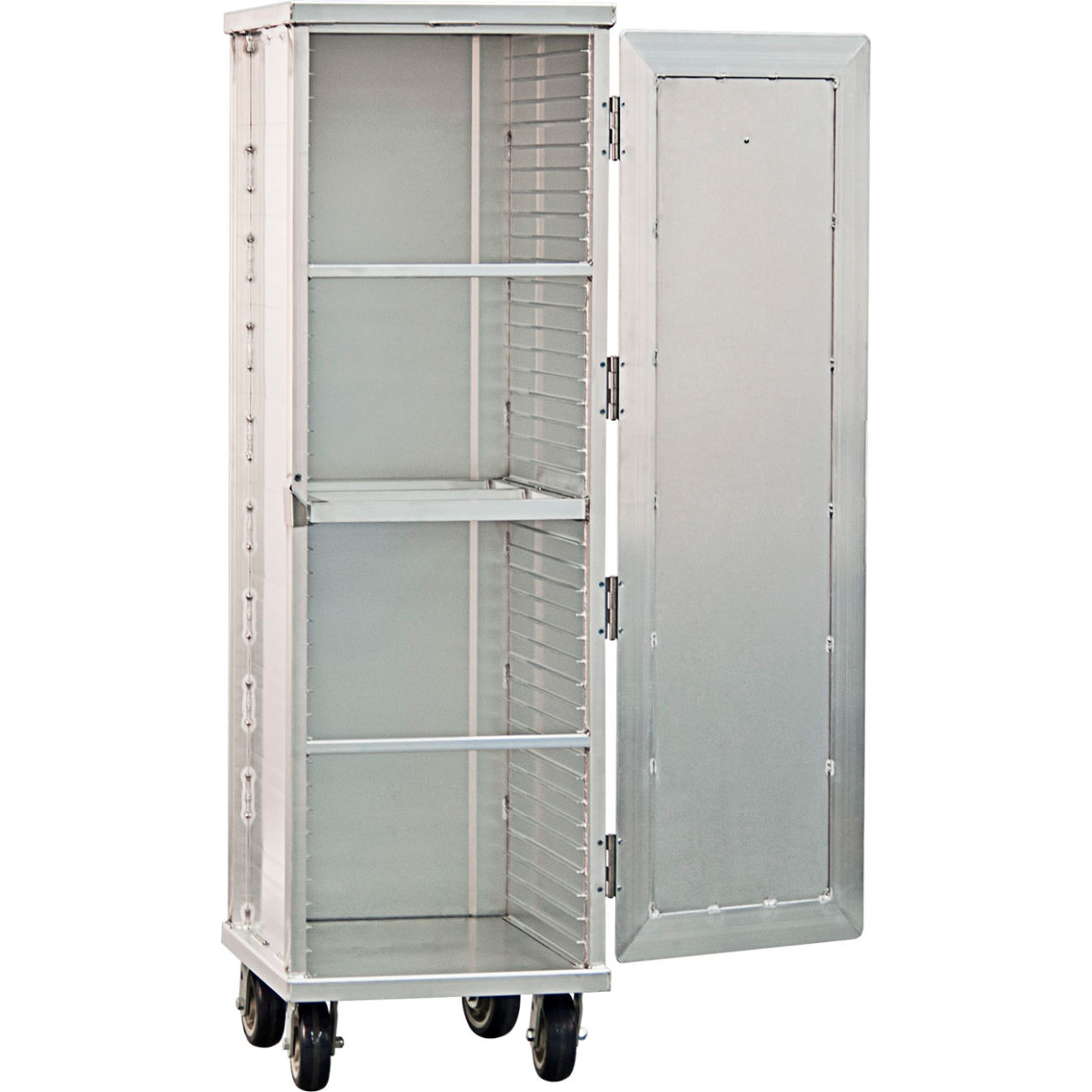 Heavy Duty Enclosed Cabinet, 69"H,38 Pan Capacity, Aluminum