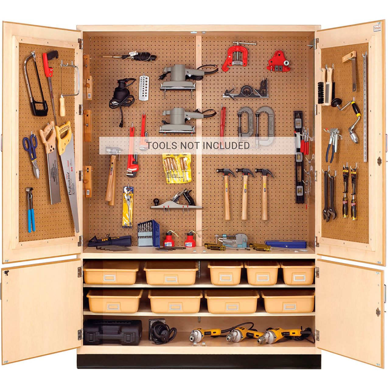 Forum Tool Cabinet To Hold General Shop Tools, 60"W x 22"D x 84"H, Maple
