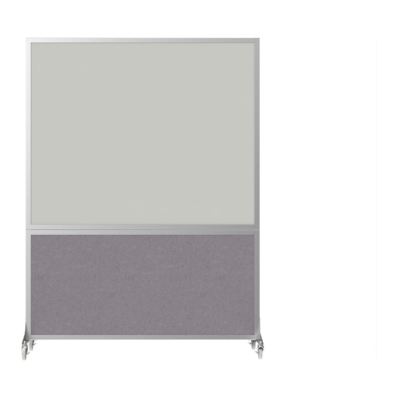 Mobile Room Divider, Whiteboard, 6'H x 6'W, Cloud Gray