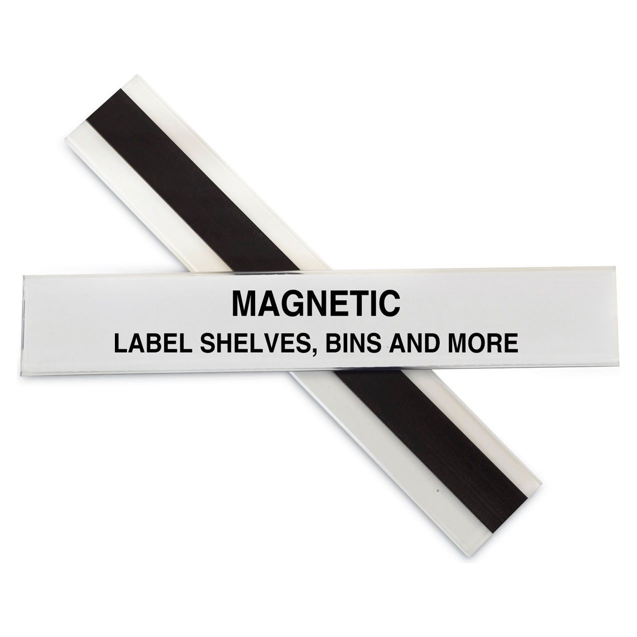 HOL-DEX Magnetic Shelf/Bin Label Holders, Side Load, 1" x 6", Clear, 10/Box