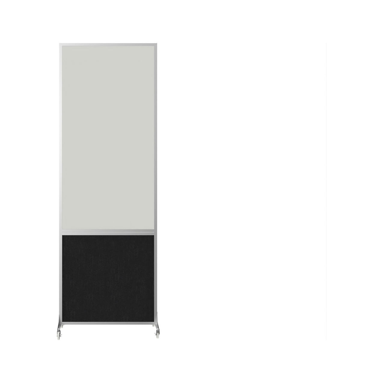 Mobile Room Divider, Whiteboard, 6'H x 2'W, Black