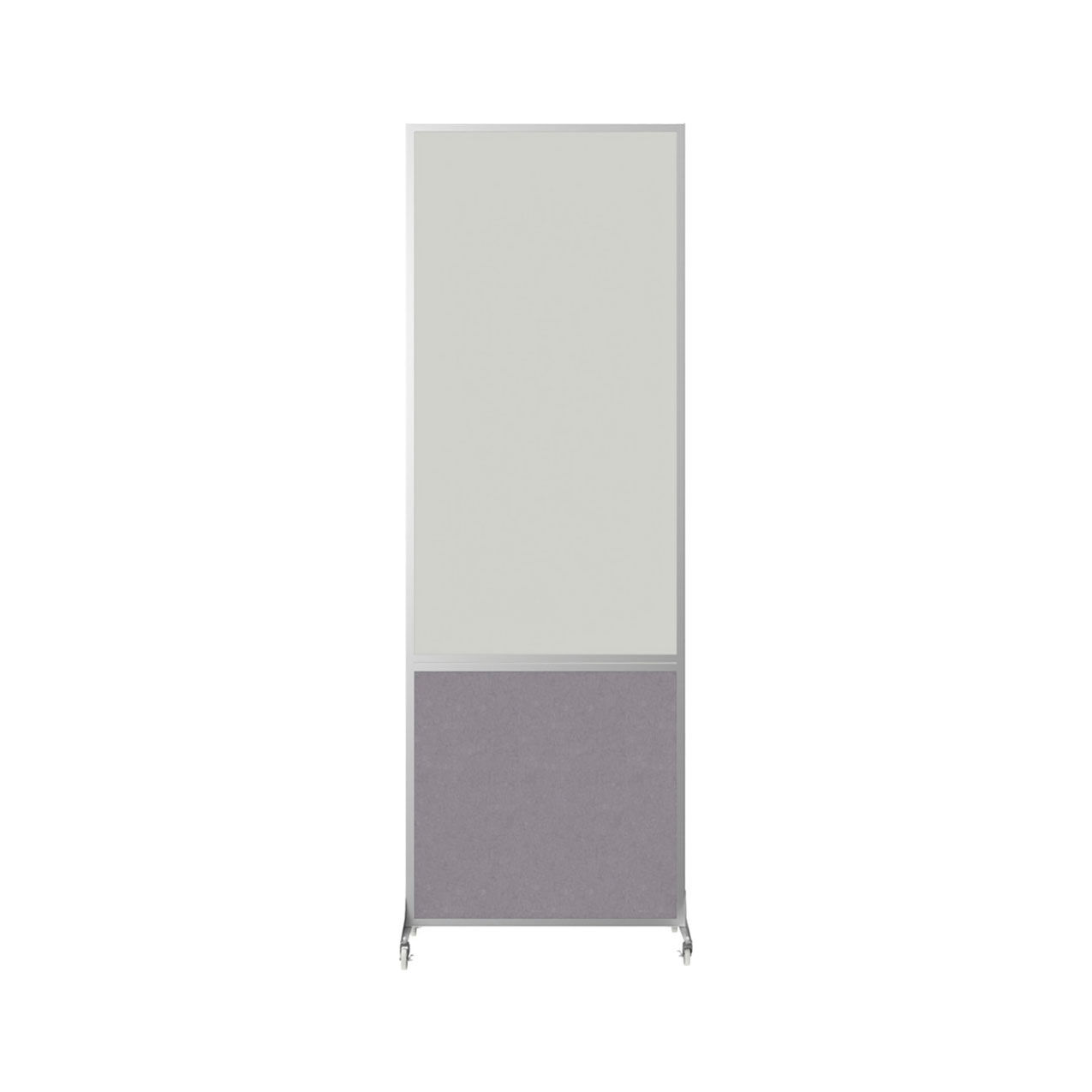 Mobile Room Divider, Whiteboard, 6'H x 2'W, Cloud Gray