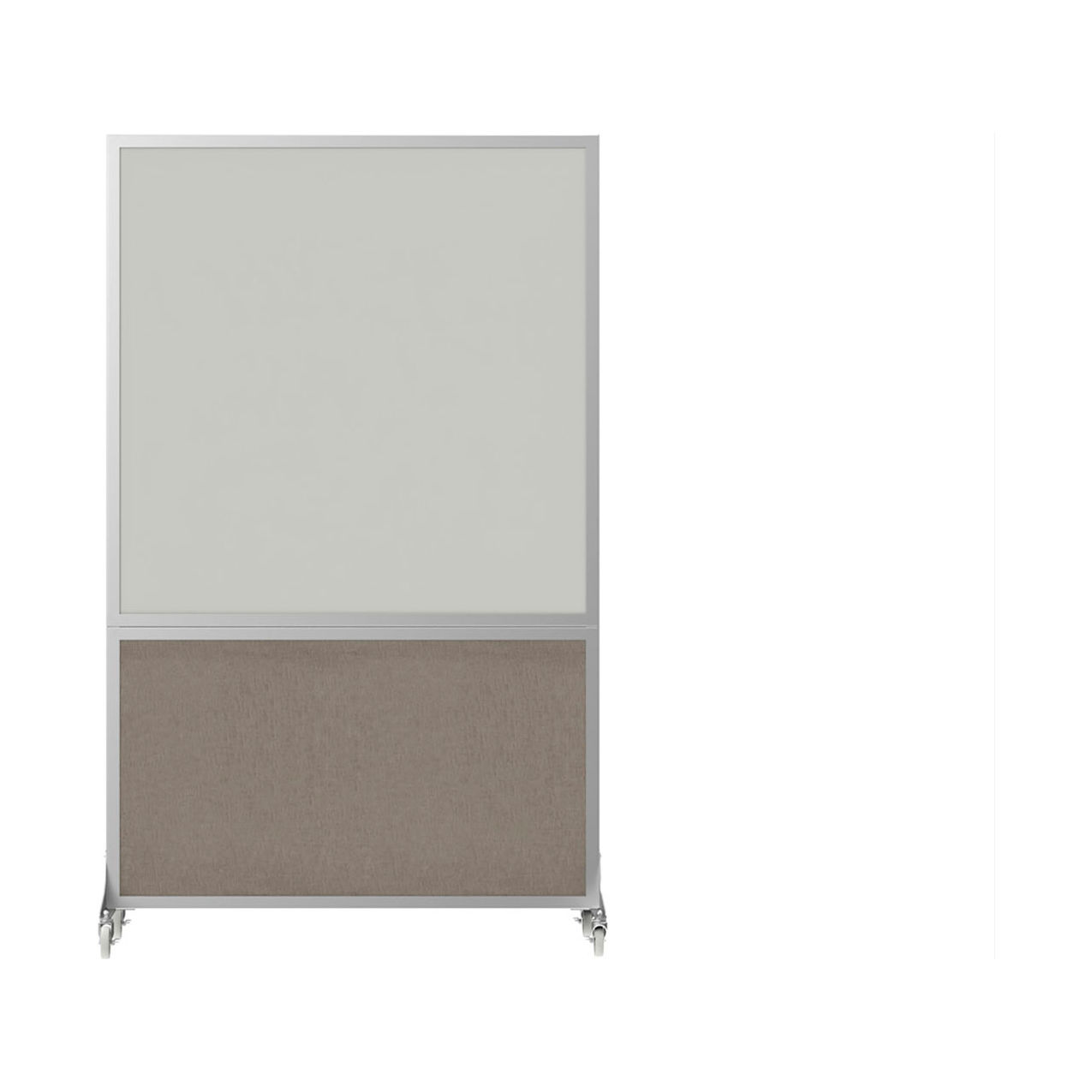 Mobile Room Divider, Whiteboard, 6'H x 4'W, Warm Pebble