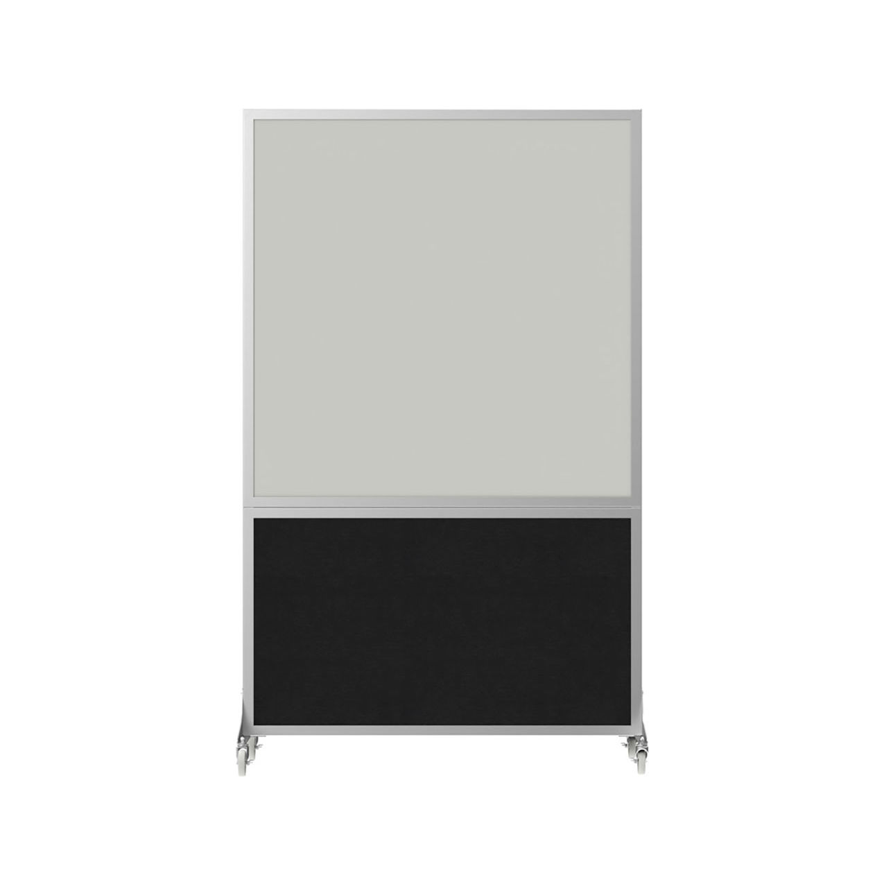 Mobile Room Divider, Whiteboard, 6'H x 4'W, Black