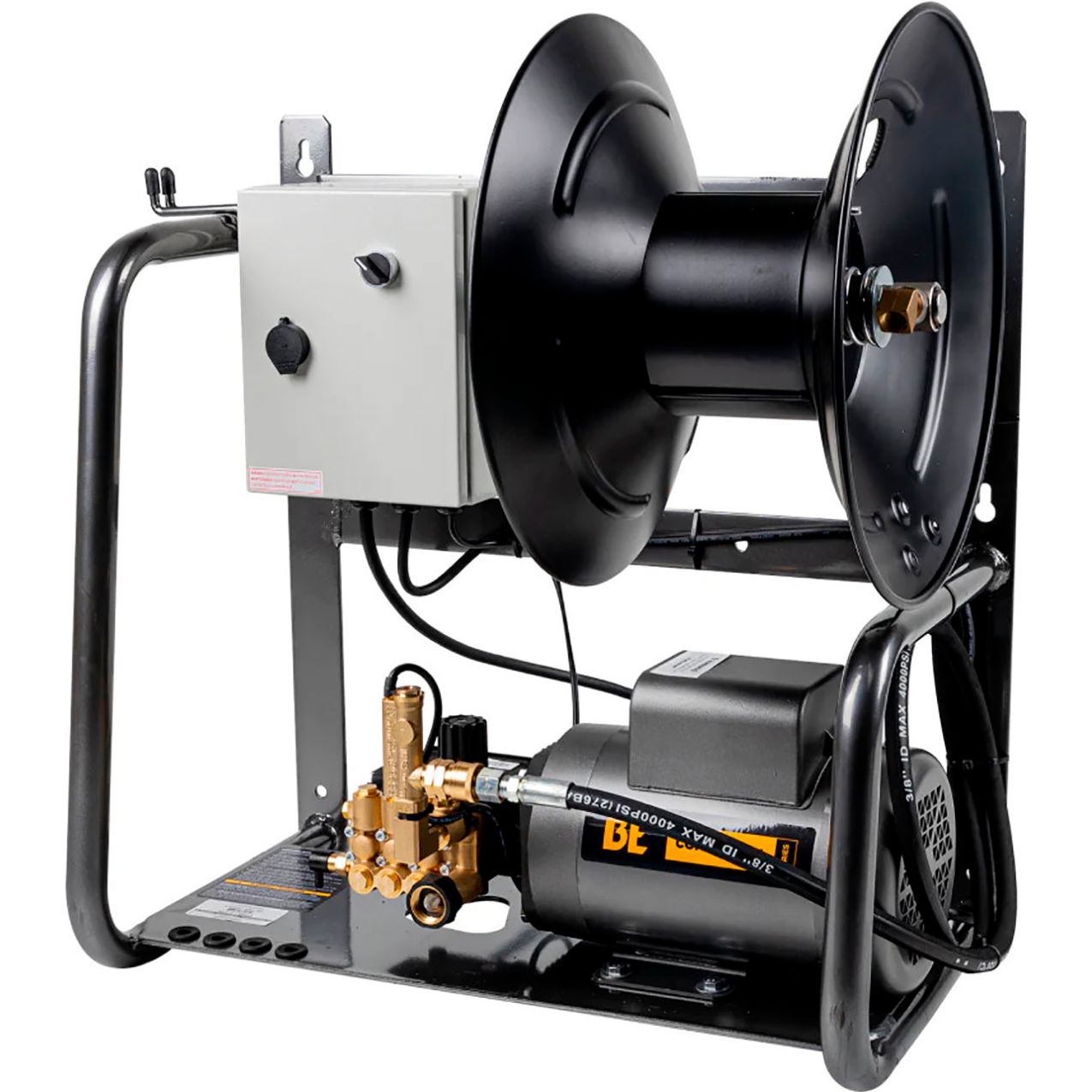 Cold Water Electric Pressure Washer, Wall Mount, 1500 PSI, 2 HP, 2 GPM, 120V, Black