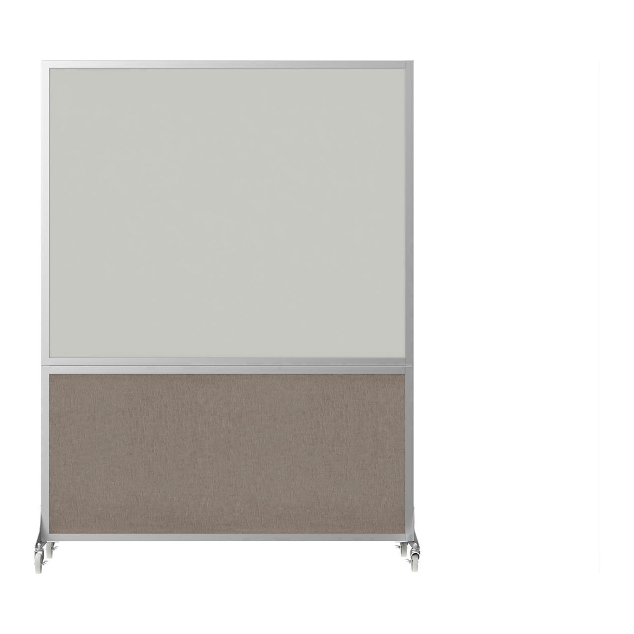 Mobile Room Divider, Whiteboard, 6'H x 5'W, Warm Pebble