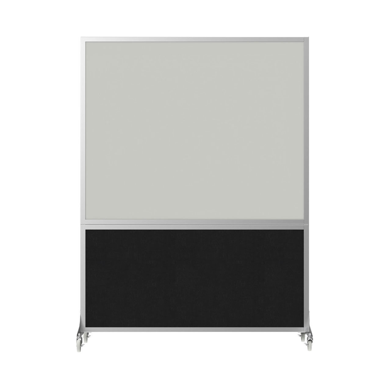 Mobile Room Divider, Whiteboard, 6'H x 5'W, Black