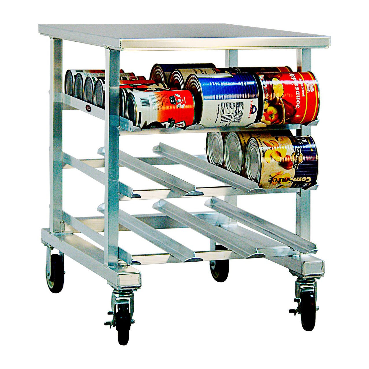 Counter Height Can Racks, 54 (#10 Can), 72 (#5 Can), Aluminum Top