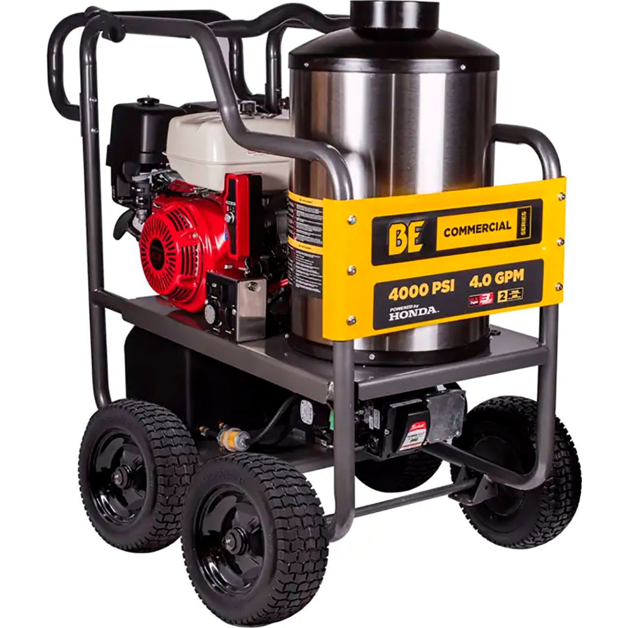 Hot Water Pressure Washer, Honda GX390, 4000 PSI, 4 GPM