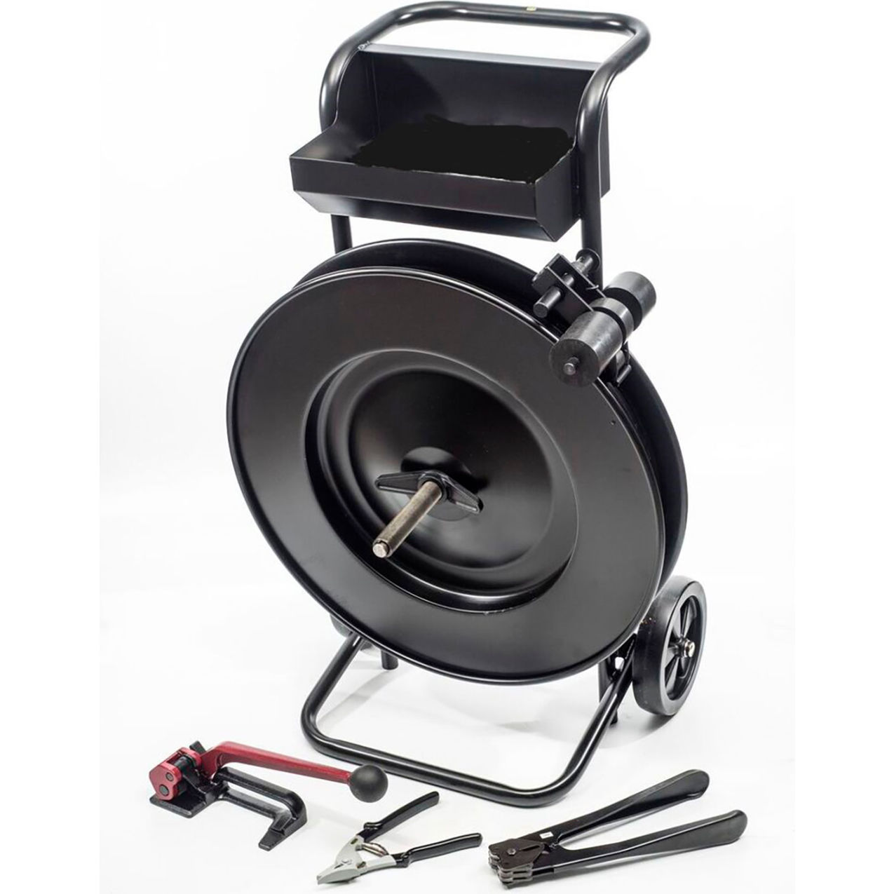 Jumbo Steel Strapping Dispenser And Tools, 5/8", Black