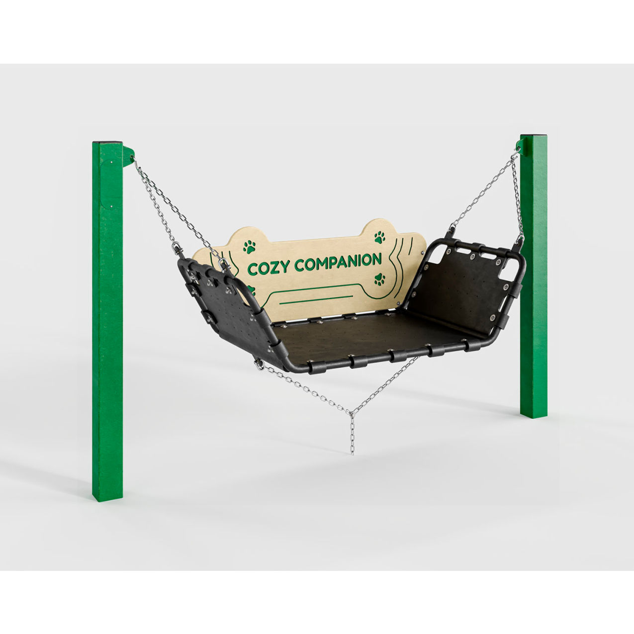 BarkPark Cozy Companion Swaying Bench, Inground Mount