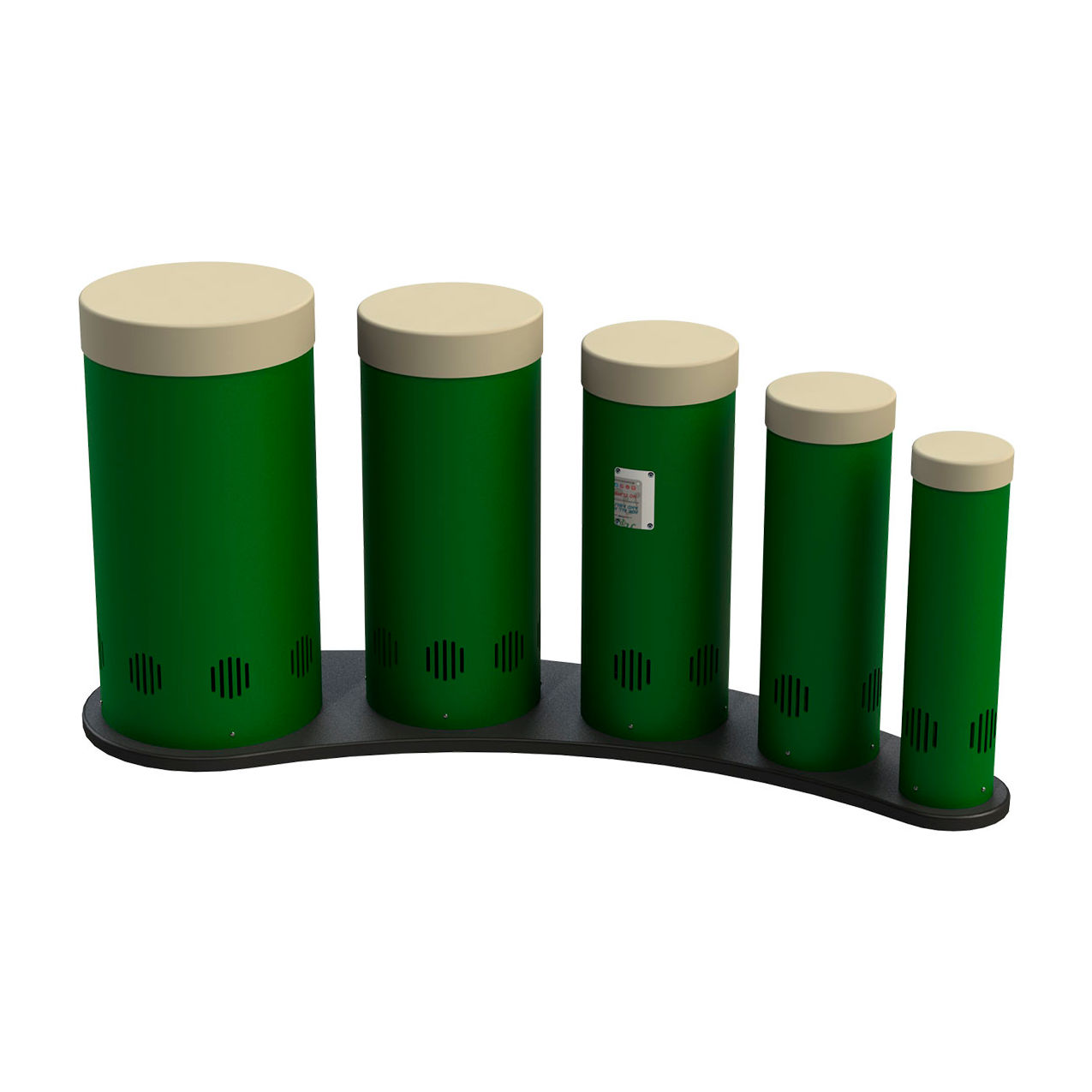 Toddler Height Tuned Drums with Portable Mount Kit, Taupe Caps
