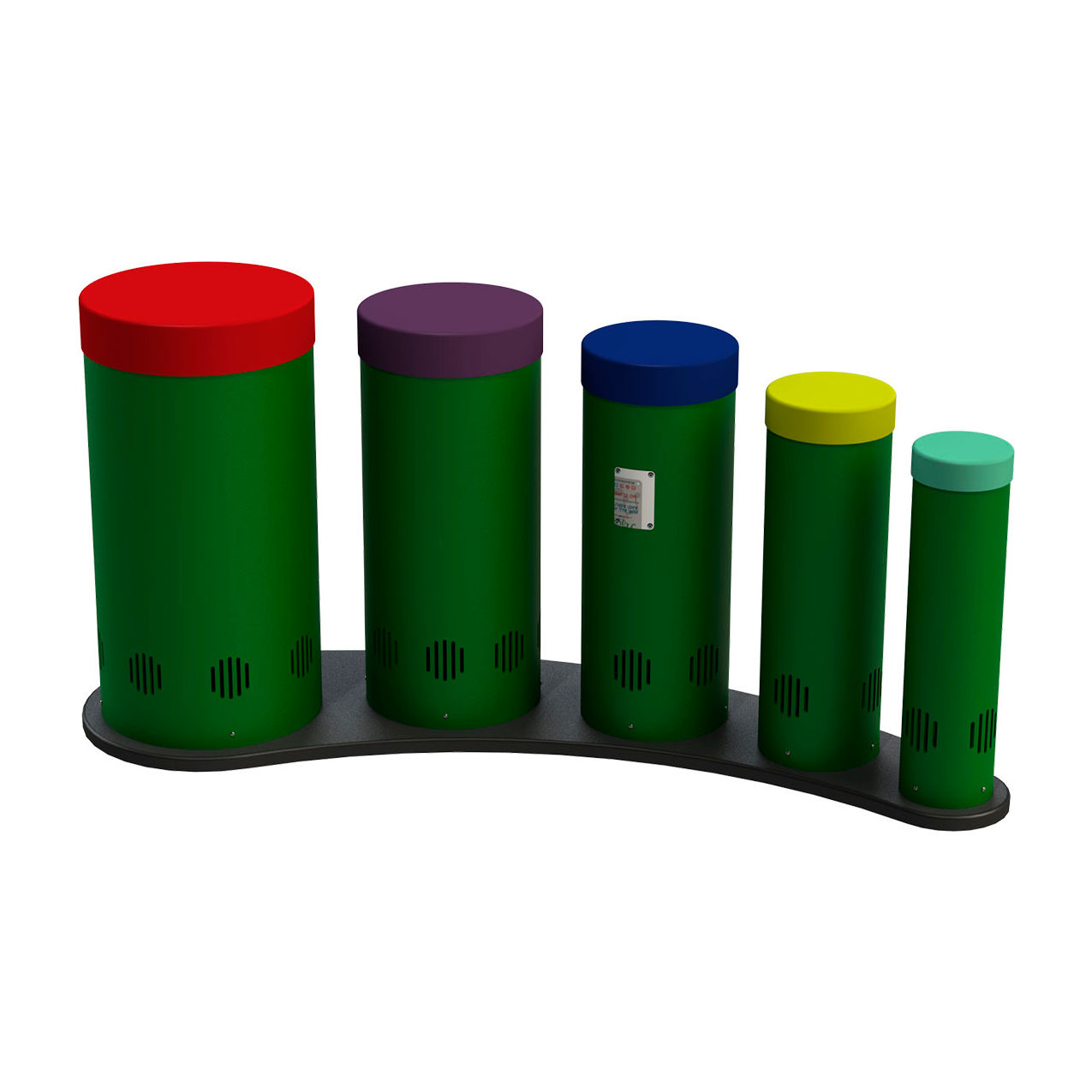 Toddler Height Tuned Drums with Portable Mount Kit, Rainbow Caps