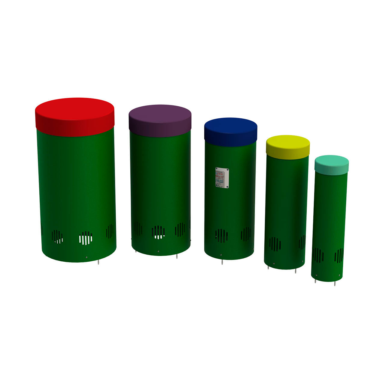 Toddler Tuned Drums, Surface Mount, Rainbow Caps
