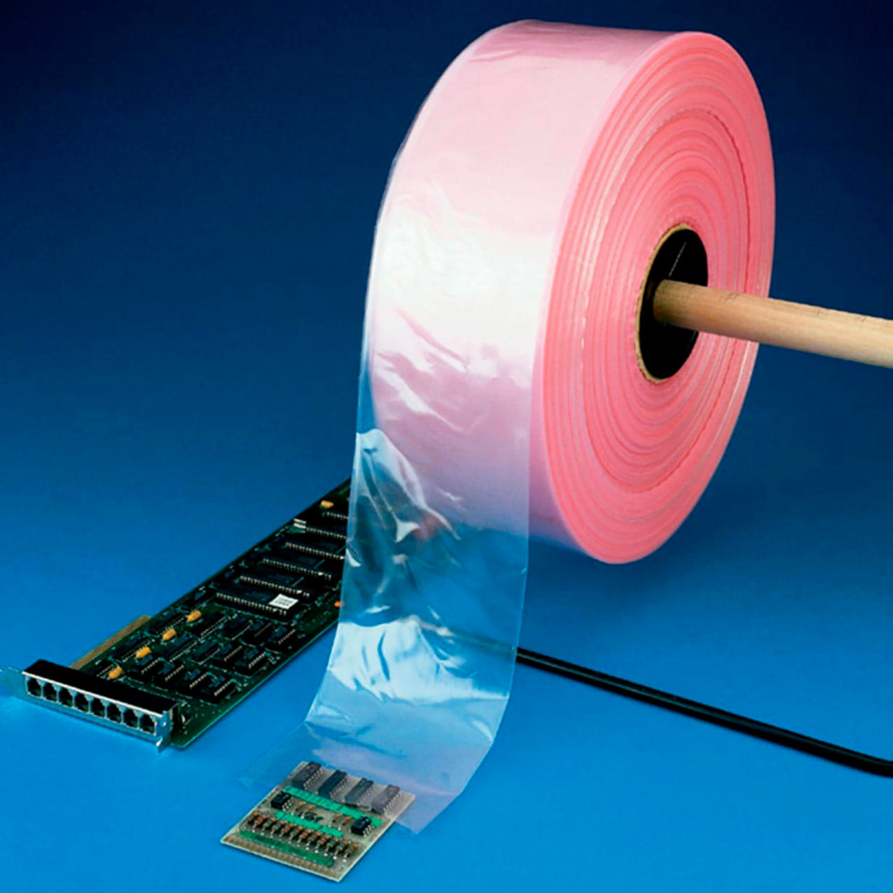 Anti Static Poly Tubing, 18"W x 500'L, 6 Mil, Pink, 1 Roll