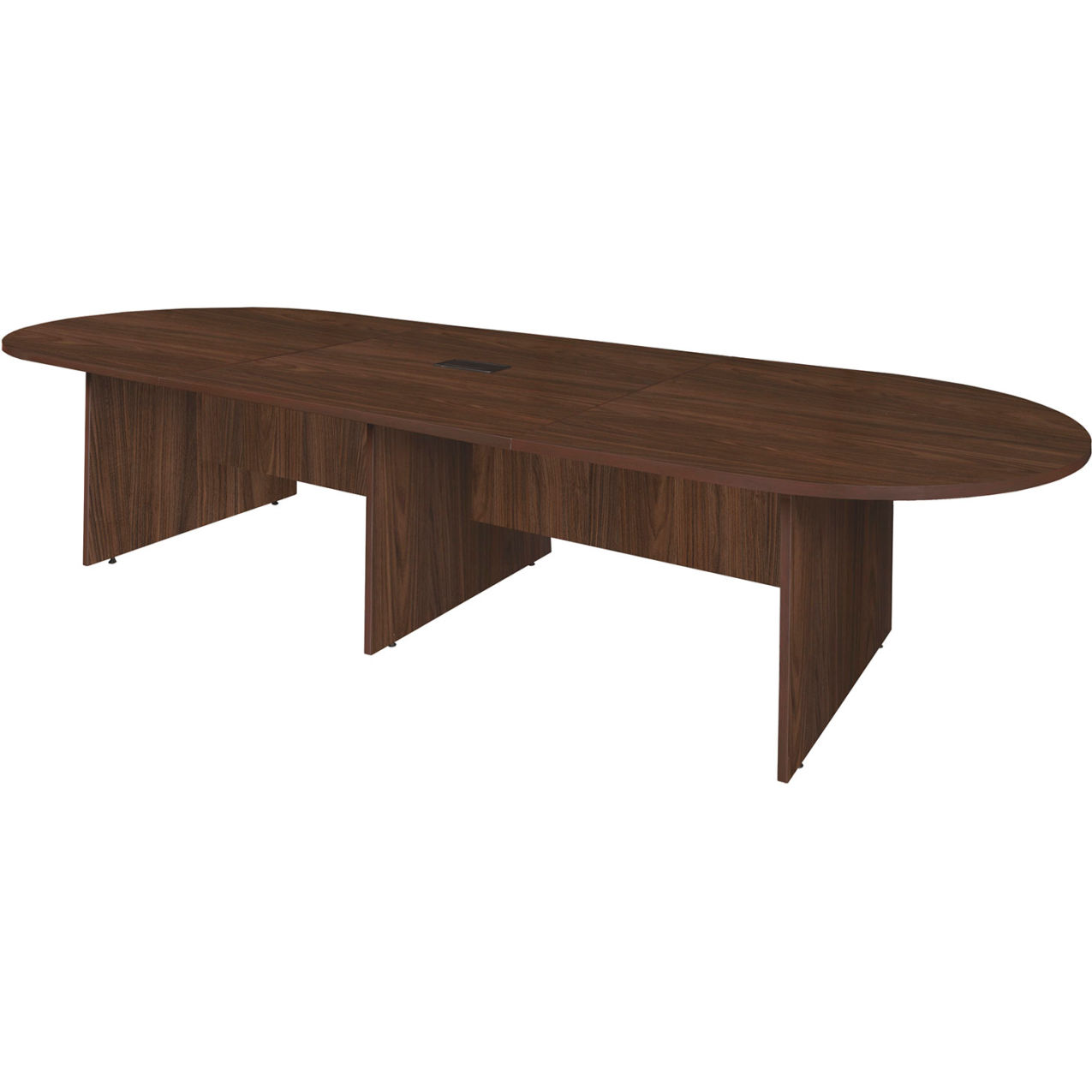 Legacy Racetrack Conference Table with Charging Port, 144"L x 52"W x 29"H, Neo Walnut