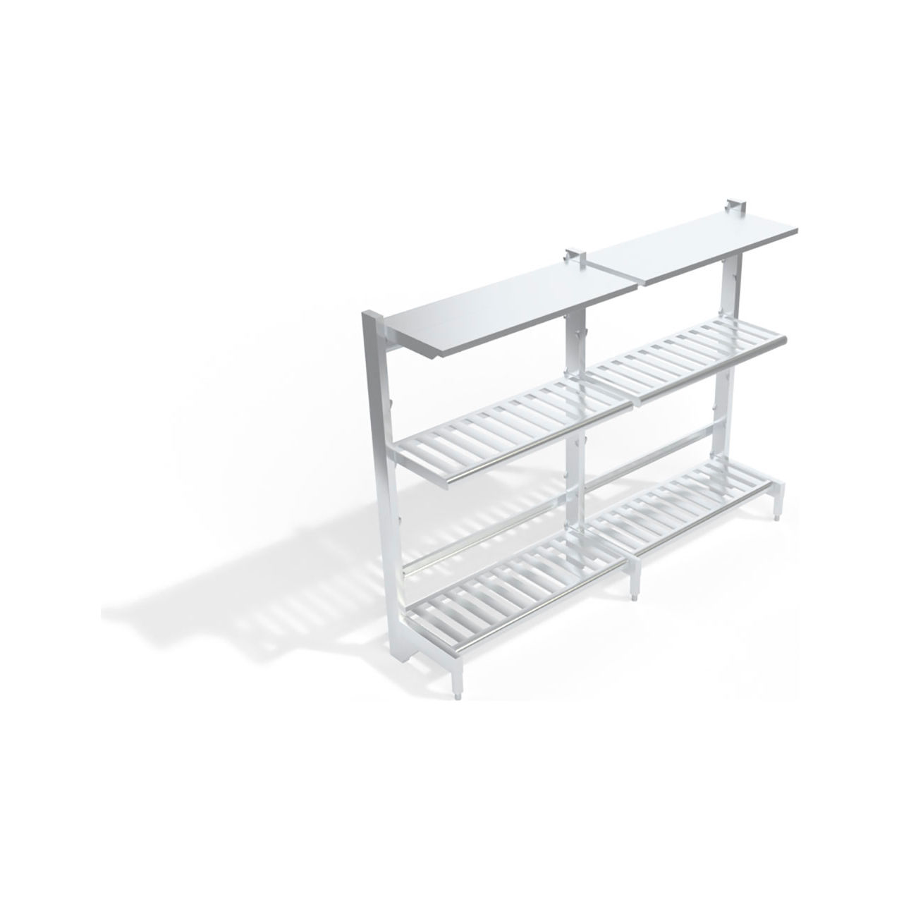 New Age T-Bar & Solid Reinforced Cantilever Shelving Unit, 6 Shelves, 98-3/4"W x 21"D x 72-1/4"H