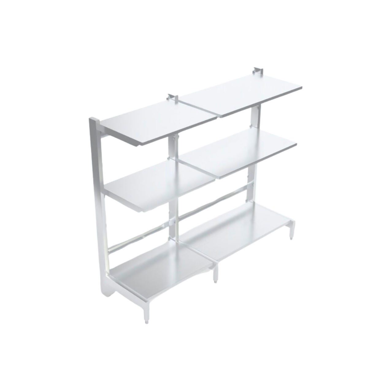Solid Reinforced Cantilever Aluminum Shelving Unit, 6 Shelves, 86-3/4"W x 27"D x 72-1/4"H