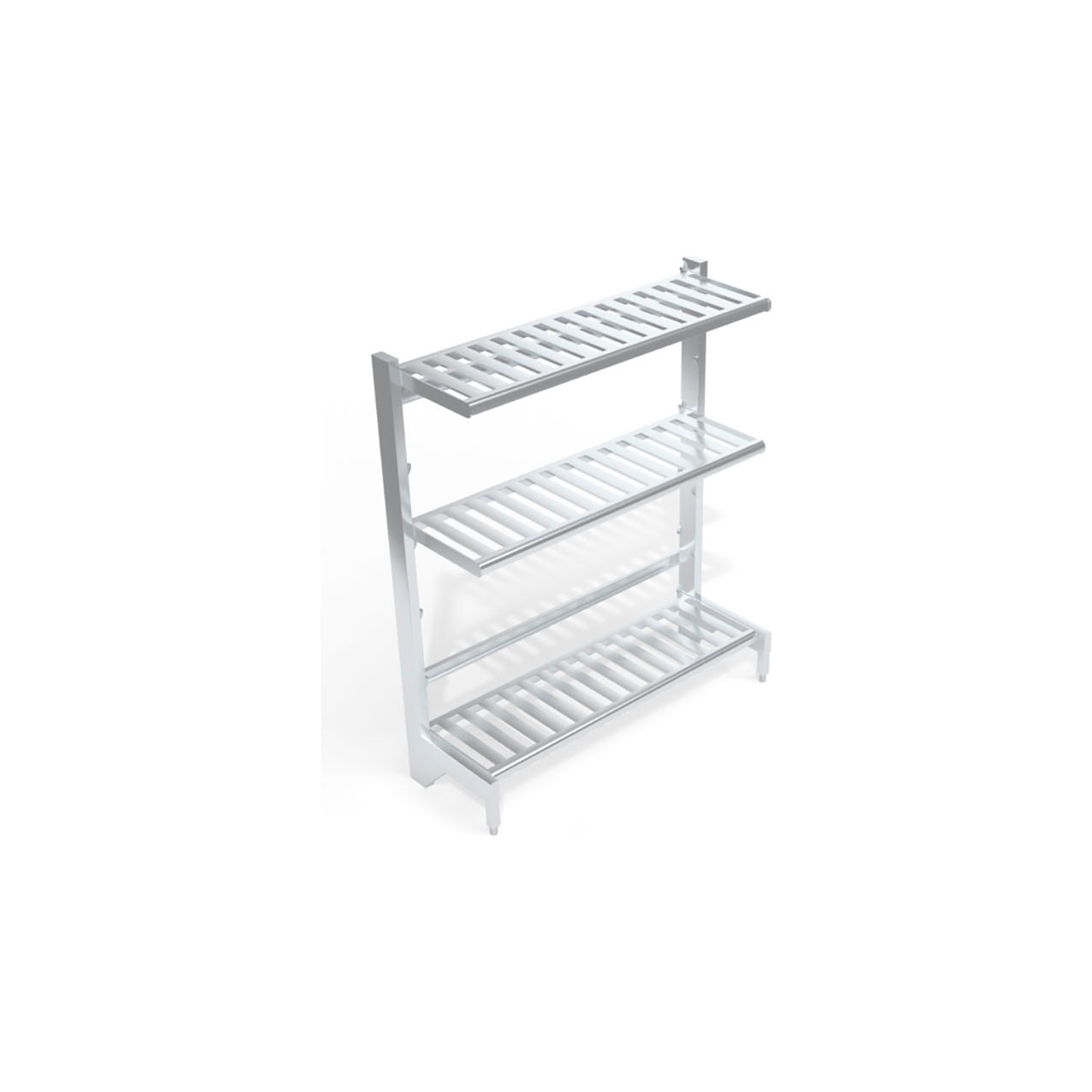 T-Bar Cantilever Aluminum Shelving Unit, 3 Shelves, 62-3/4"W x 21"D x 72-1/4"H