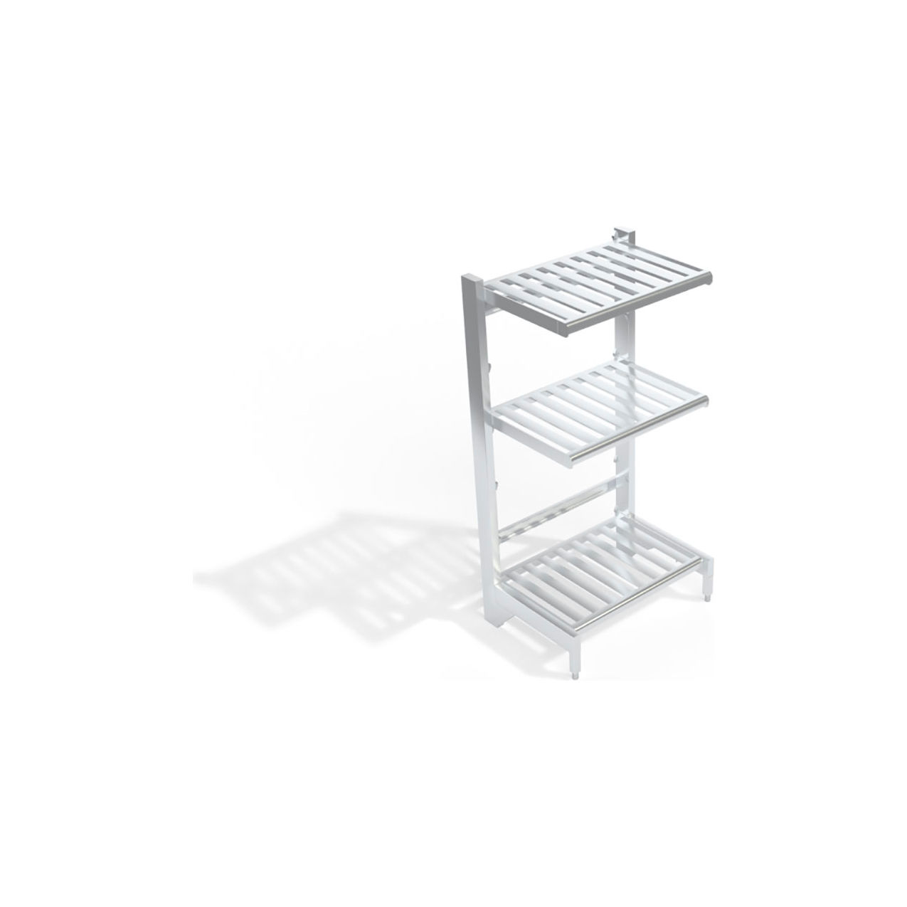 New Age T-Bar Cantilever Aluminum Shelving Unit, 3 Shelves, 38-3/4"W x 27"D x 72-1/4"H