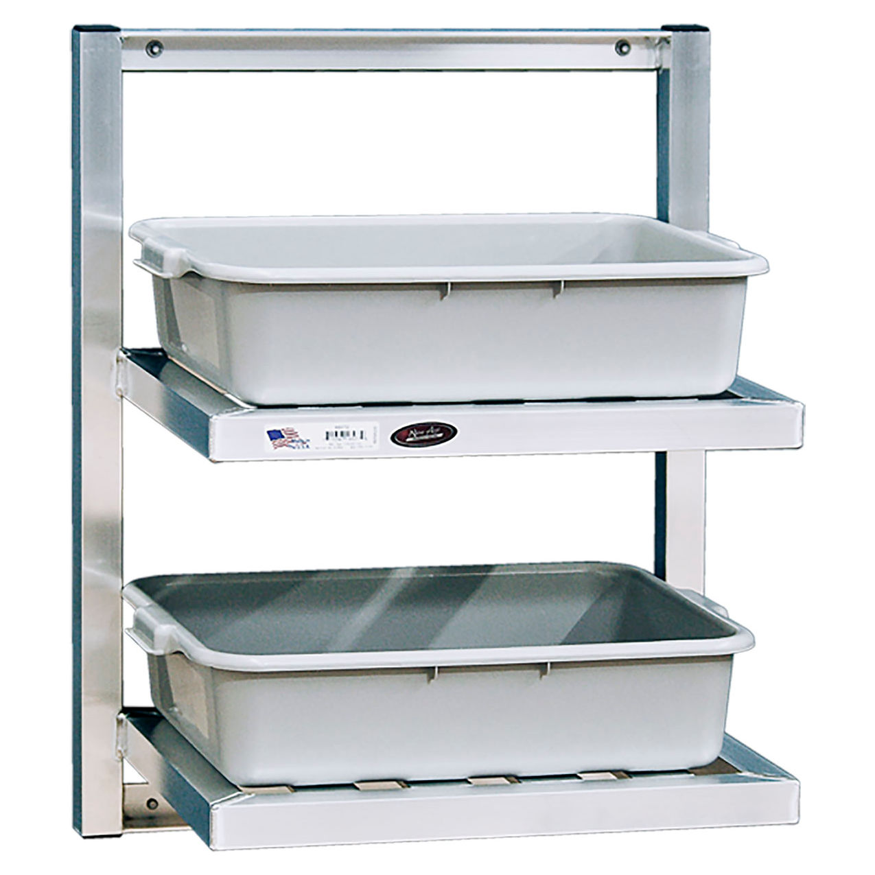 Heavy Duty Wall Mounted Aluminum T-Bar Shelving, 2 Shelves, 24"W x 16"D x 30"H