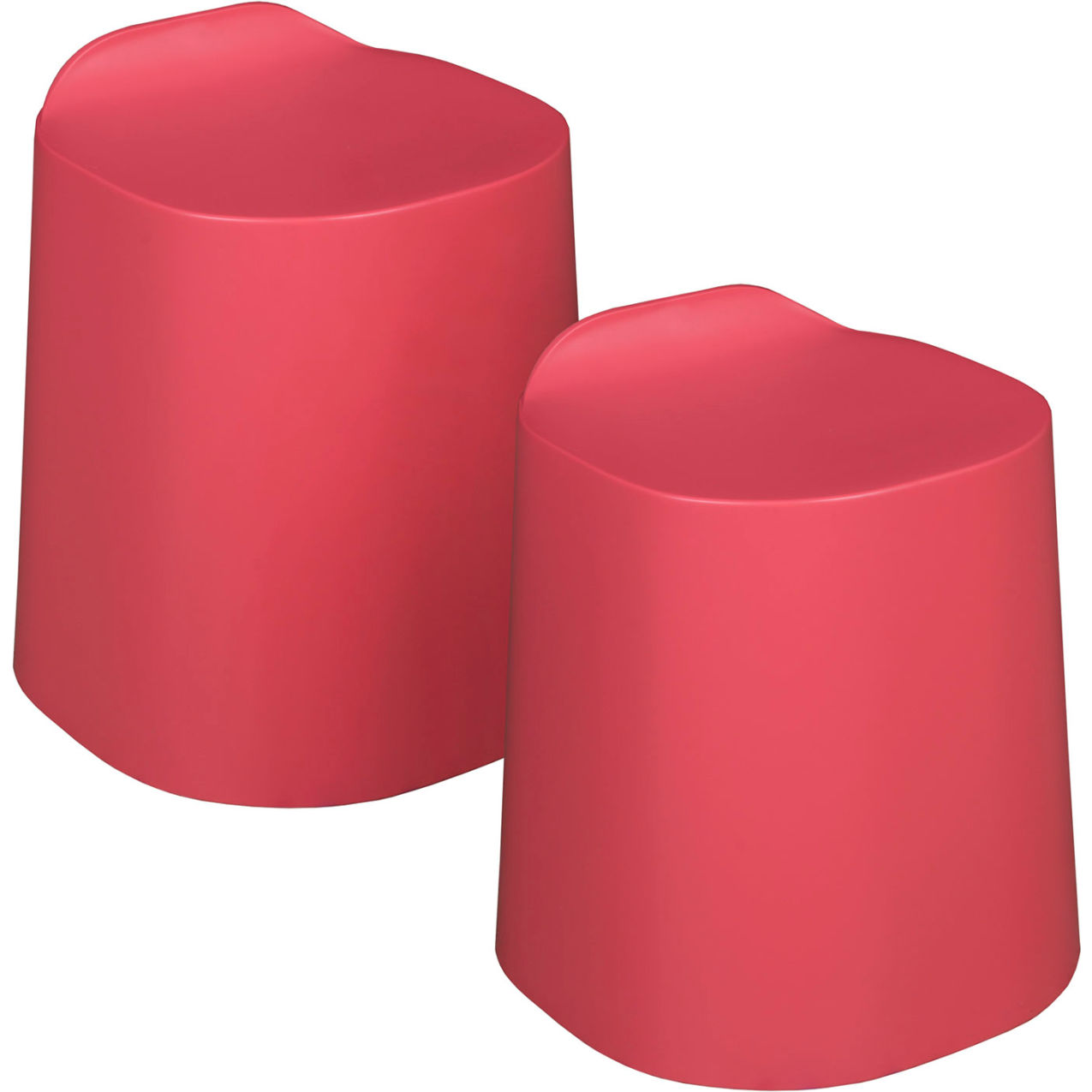 18" Plastic Classroom Stackable Stool, Red Raspberry, Pack of 2