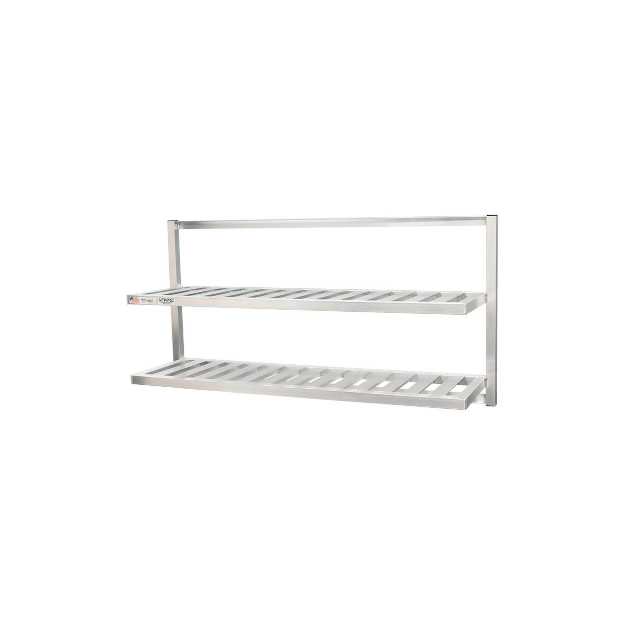Heavy Duty Wall Mounted Aluminum T-Bar Shelving, 2 Shelves, 60"W x 16"D x 30"H