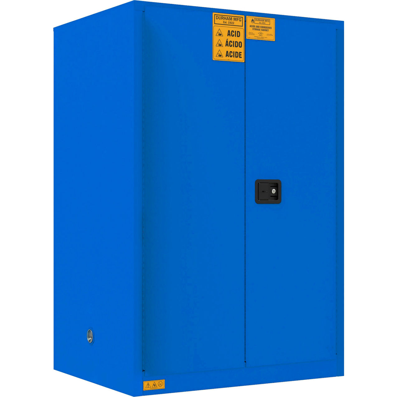 Corrosive Storage Cabinet, Manual Close, 90 Gallon Capacity, 43"W x 34"D x 65"H