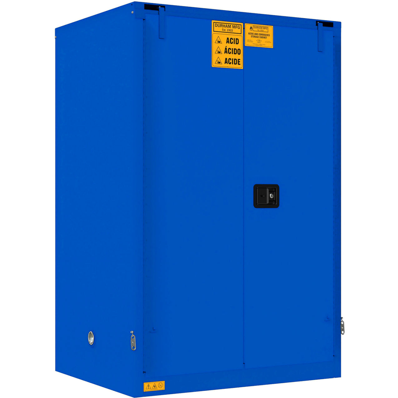 Corrosive Storage Cabinet, Self Close, 90 Gallon Capacity, 43"W x 34"D x 66-3/8"H