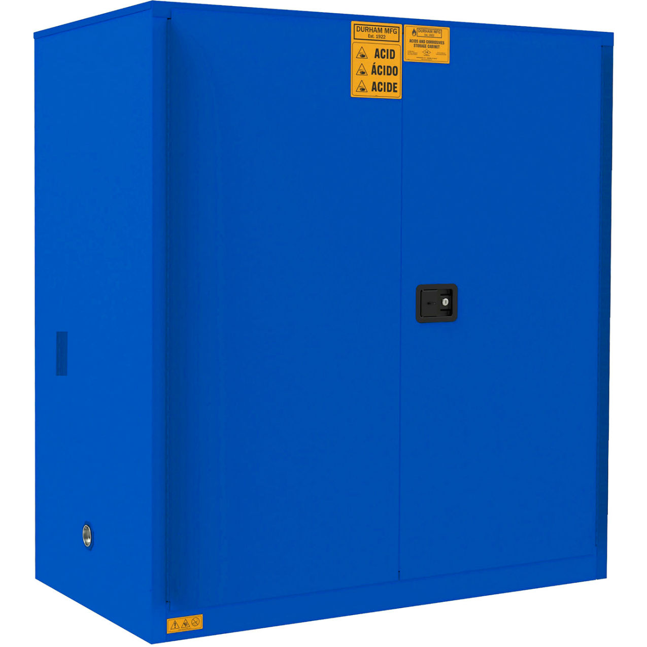 Corrosive Storage Cabinet, Manual Close, 120 Gallon Capacity, 59"W x 34"D x 65"H