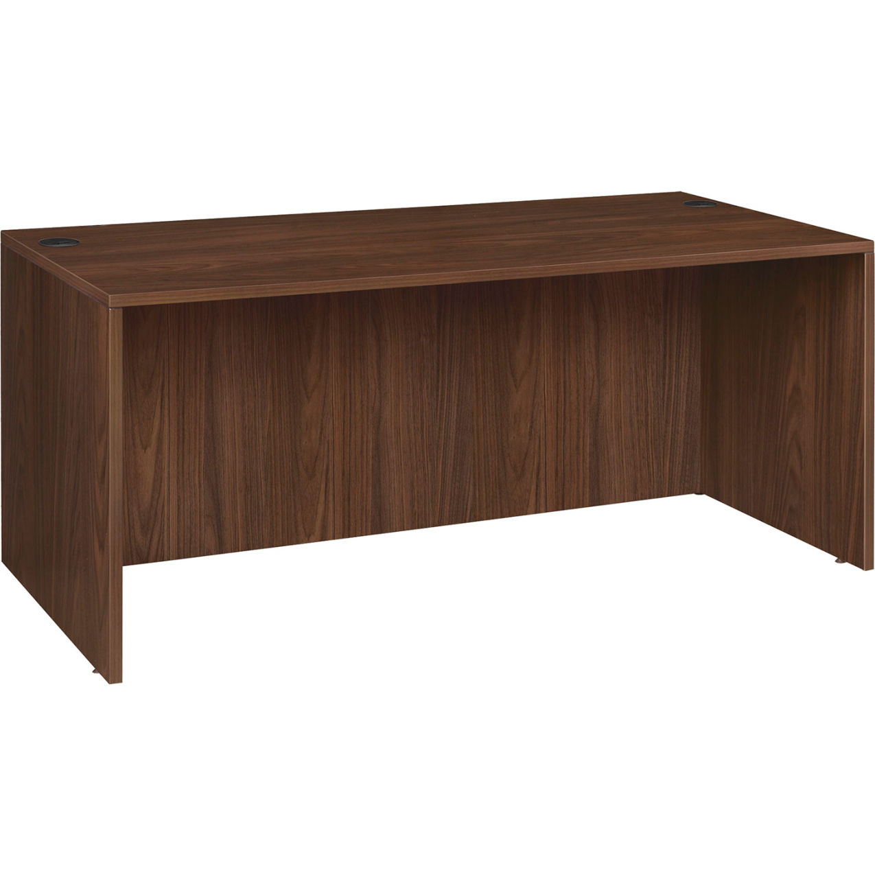 Office Desk Shell, 66"W x 30"D x 29"H, Neo Walnut