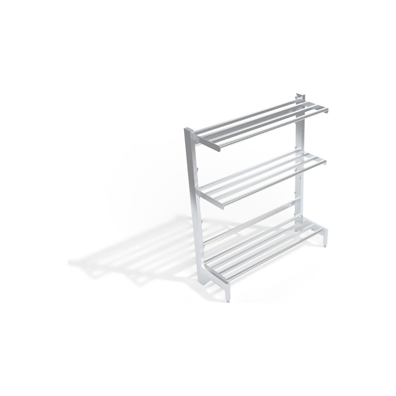 HD-Bar Cantilever Aluminum Shelving Unit, 3 Shelves, 62-3/4"W x 21"D x 72-1/4"H