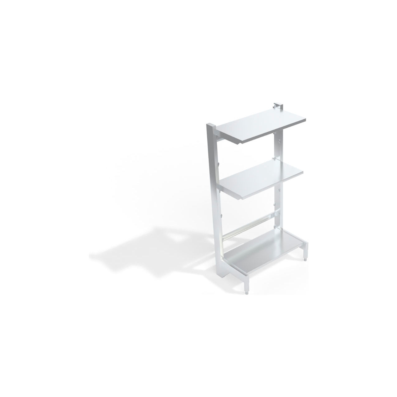 Solid Reinforced Cantilever Aluminum Shelving Unit, 3 Shelves, 38-3/4"W x 21"D x 72-1/4"H