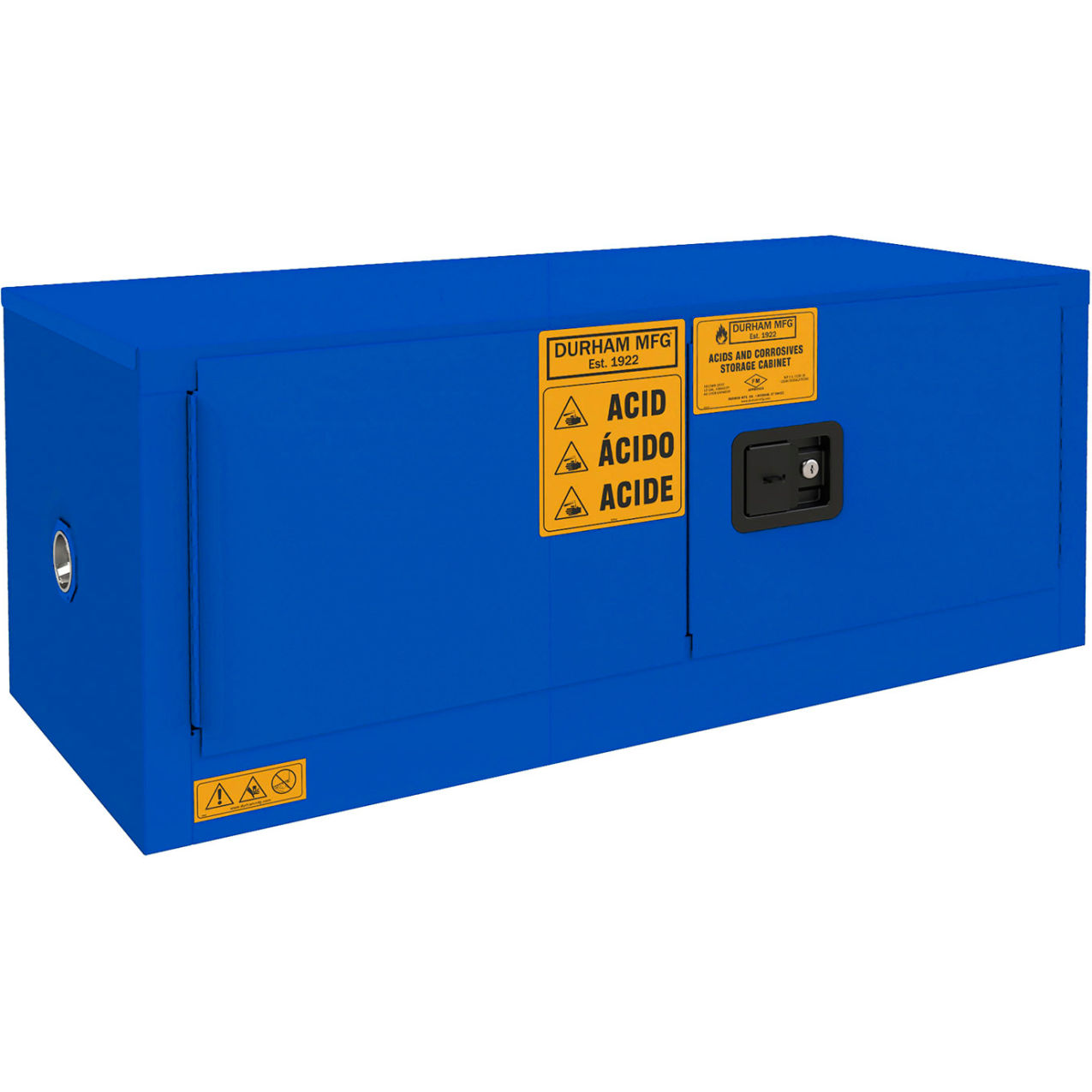 Corrosive Storage Cabinet, Manual Close, 12 Gallon Capacity, 43" x 18" x 17-15/16"