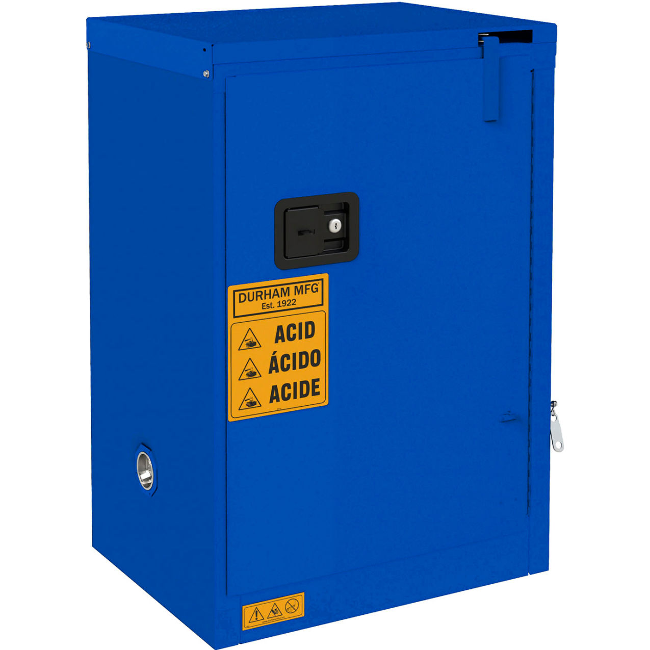 Corrosive Storage Cabinet, Self Close, 12 Gallon Capacity, 23"W x 18"D x 36-3/8"H