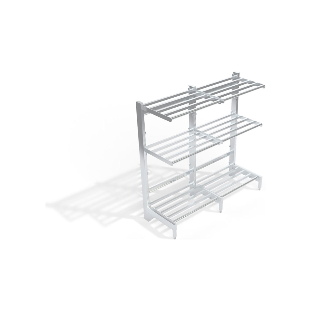 New Age HD-Bar Cantilever Aluminum Shelving Unit, 6 Shelves, 74-3/4"W x 21"D x 72-1/4"H