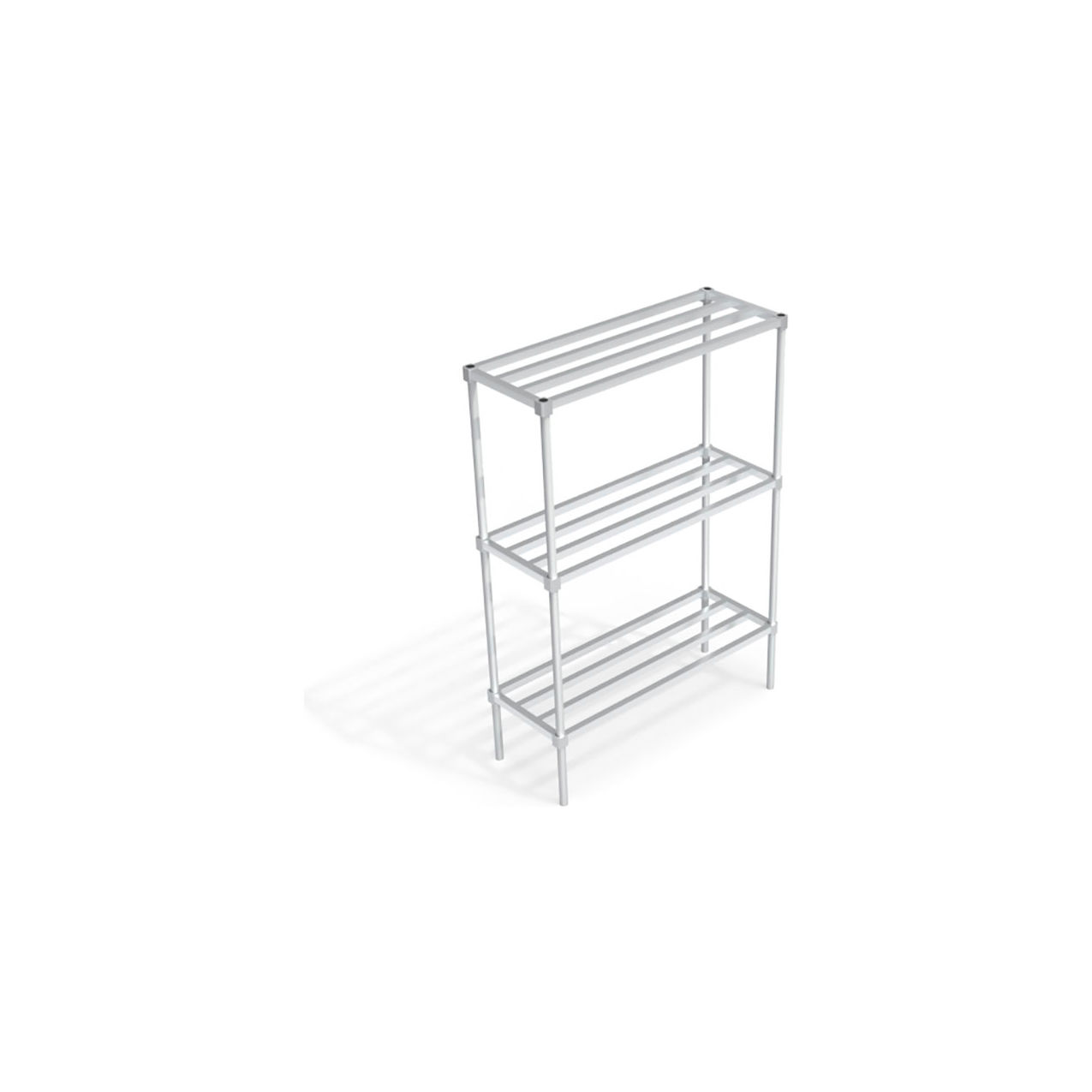 Adjustable Aluminum Shelving Unit, 3 Shelves, 48"W x 18"D x 68"H