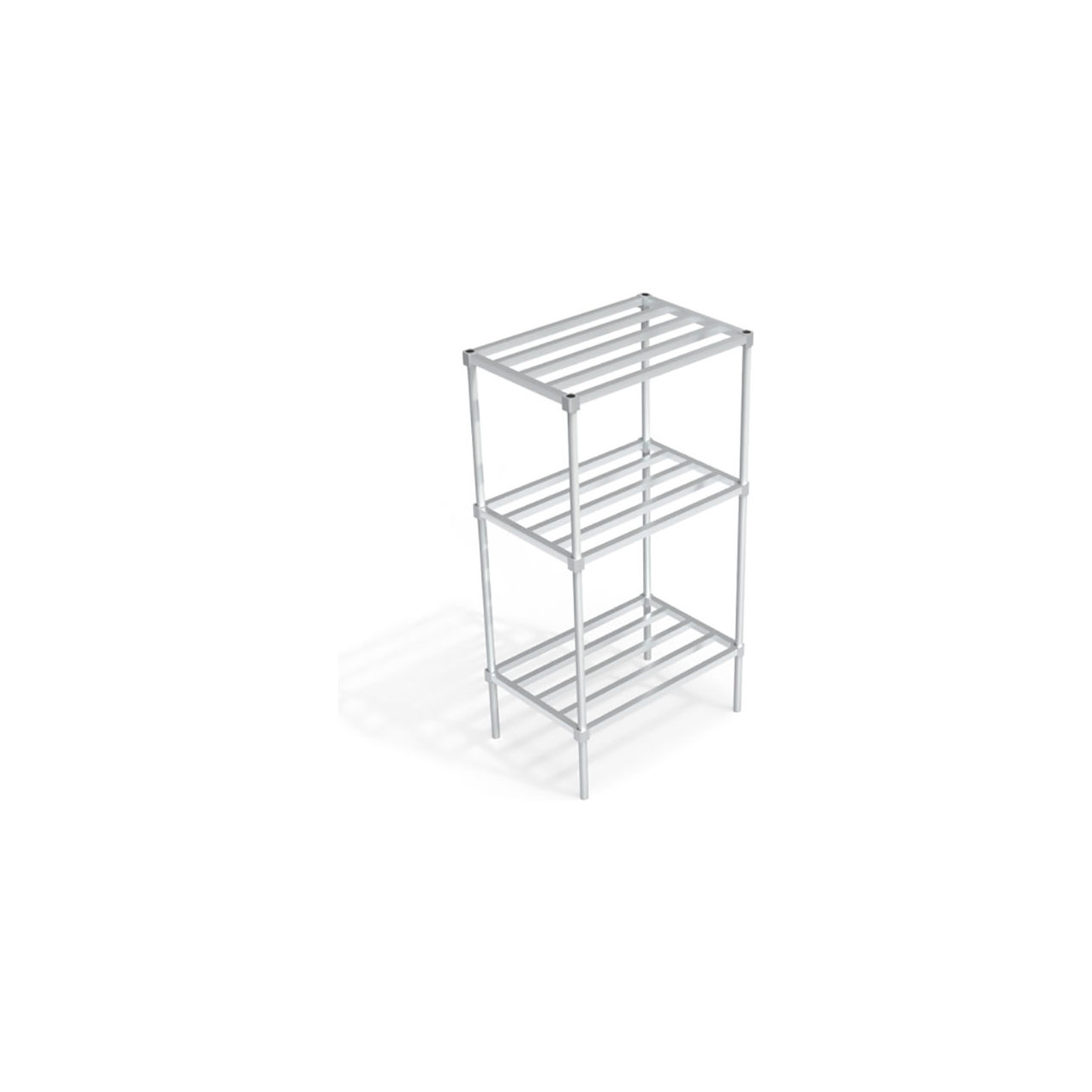 Standard HD-Bar Adjustable Aluminum Shelving Unit, 3 Shelves, 36"W x 24"D x 68"H