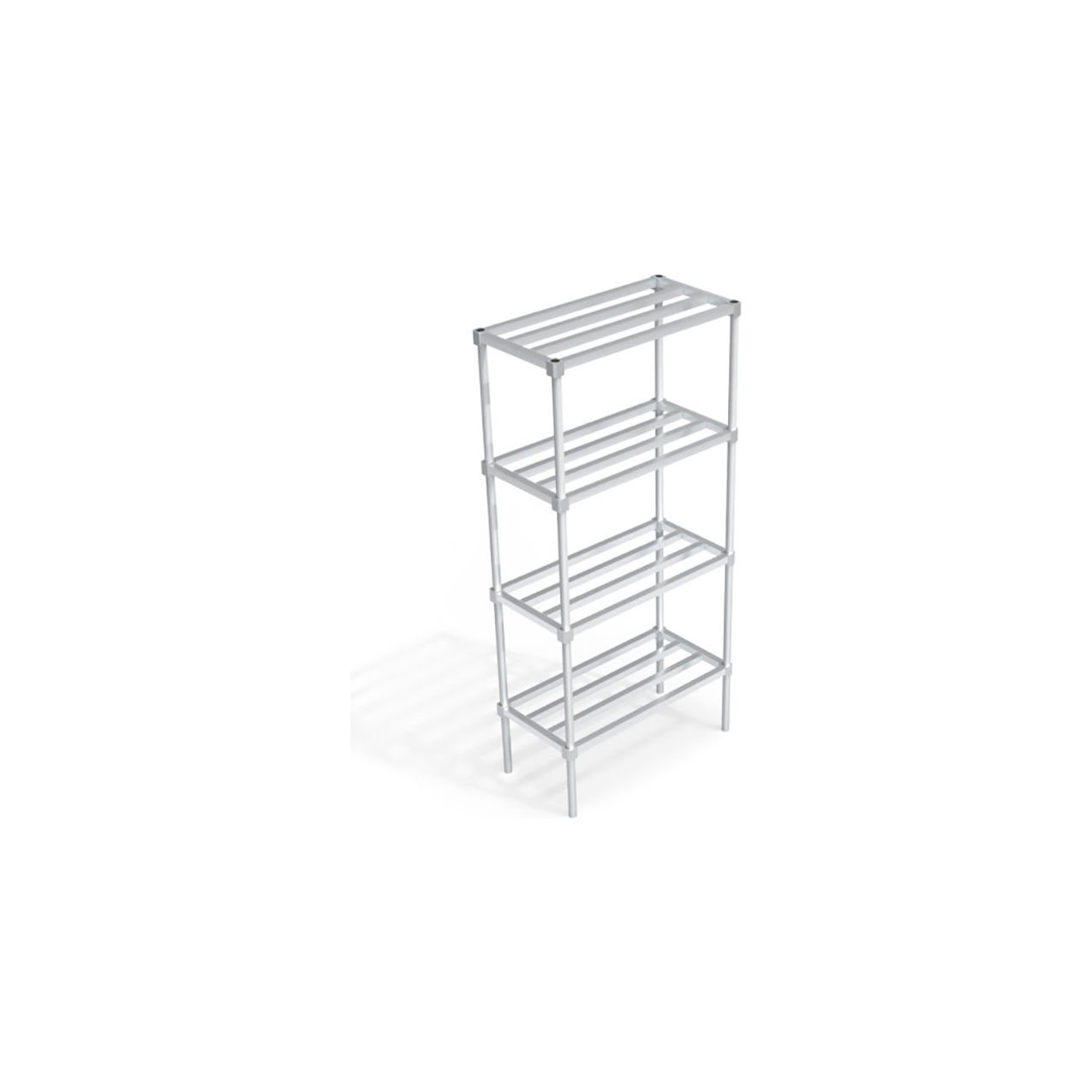 Adjustable Aluminum Shelving Unit, 4 Shelves, 36"W x 18"D x 76"H