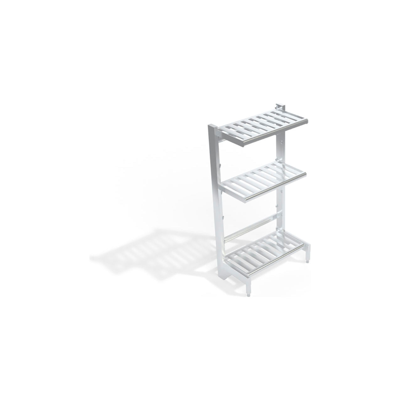 New Age T-Bar Cantilever Aluminum Shelving Unit, 3 Shelves, 38-3/4"W x 21"D x 72-1/4"H