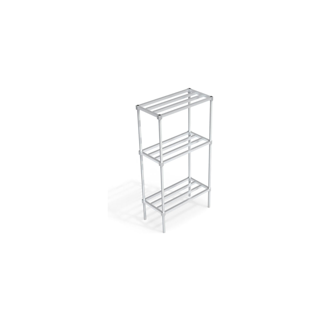 Adjustable Aluminum Shelving Unit, 3 Shelves, 36"W x 18"D x 68"H