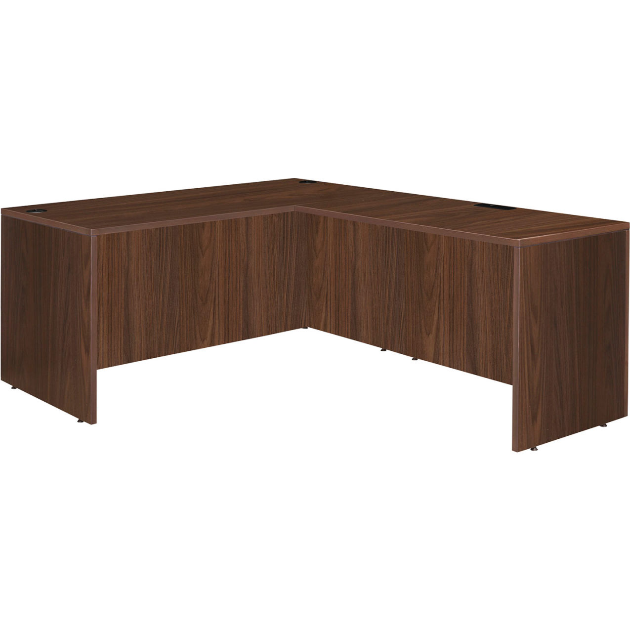 Legacy Executive L-Shaped Desk Shell, 66"W x 77"D x 29"H, Neo Walnut