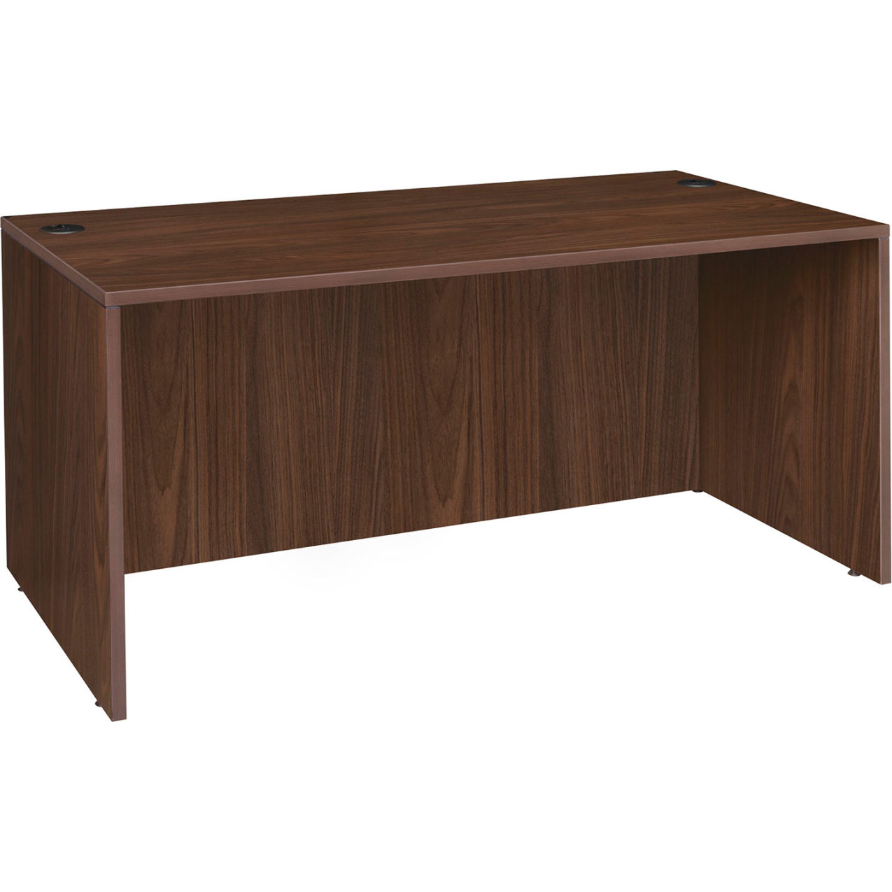 Office Desk Shell, 60"W x 30"D x 29"H, Neo Walnut