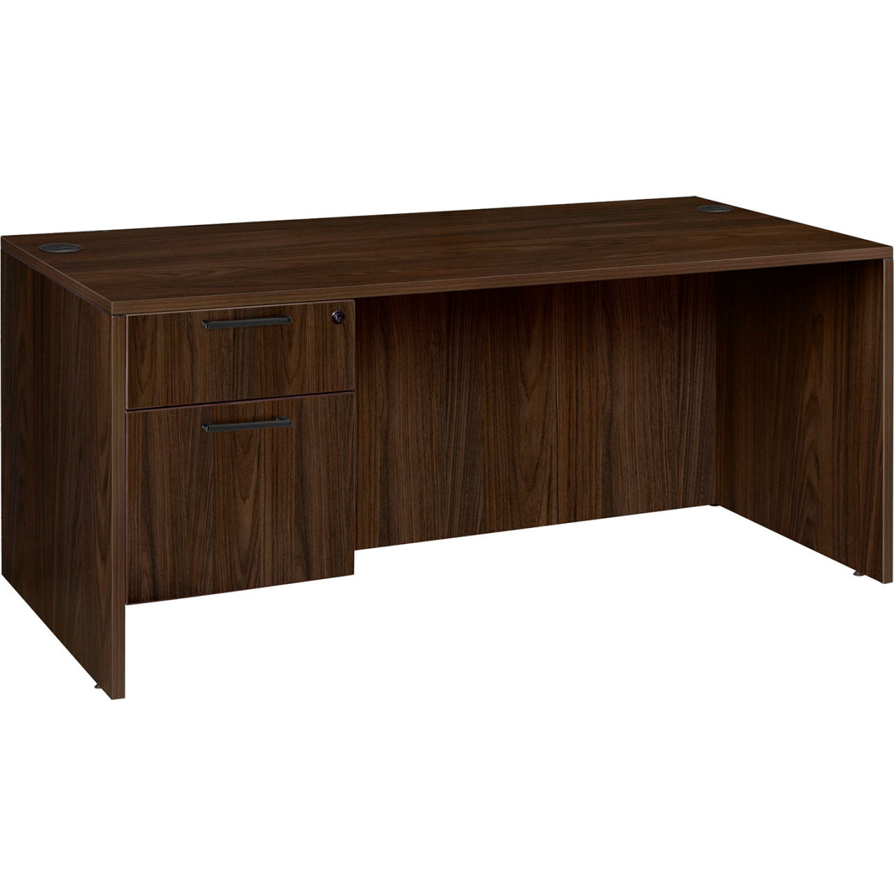 Regency Legacy Executive Desk with Single Pedestal Drawer Unit, 66"W x 30"D x 29"H, Neo Walnut