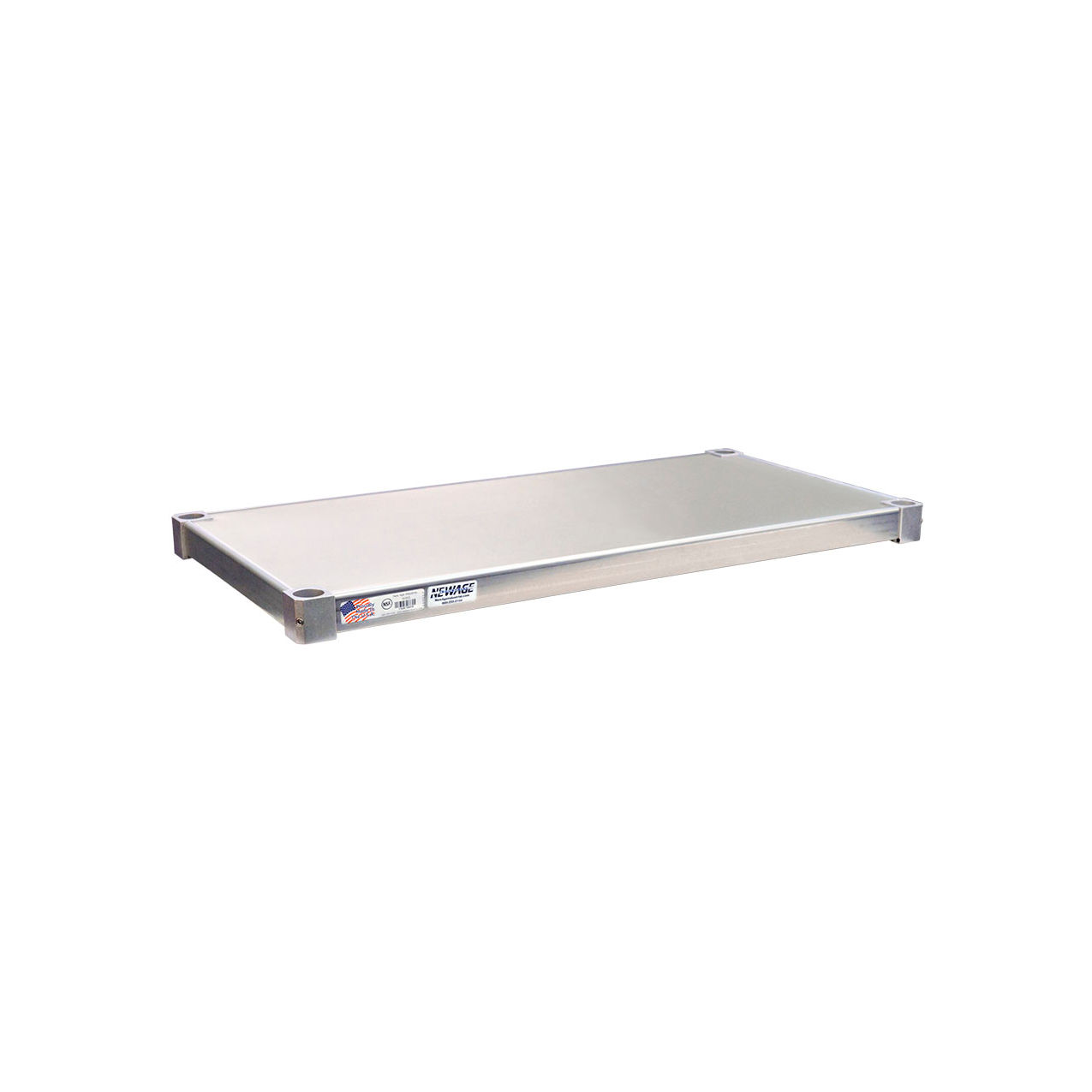 New Industrial Standard Solid Adjustable Aluminum Shelf with Marine Edge, 36"W x 18"D