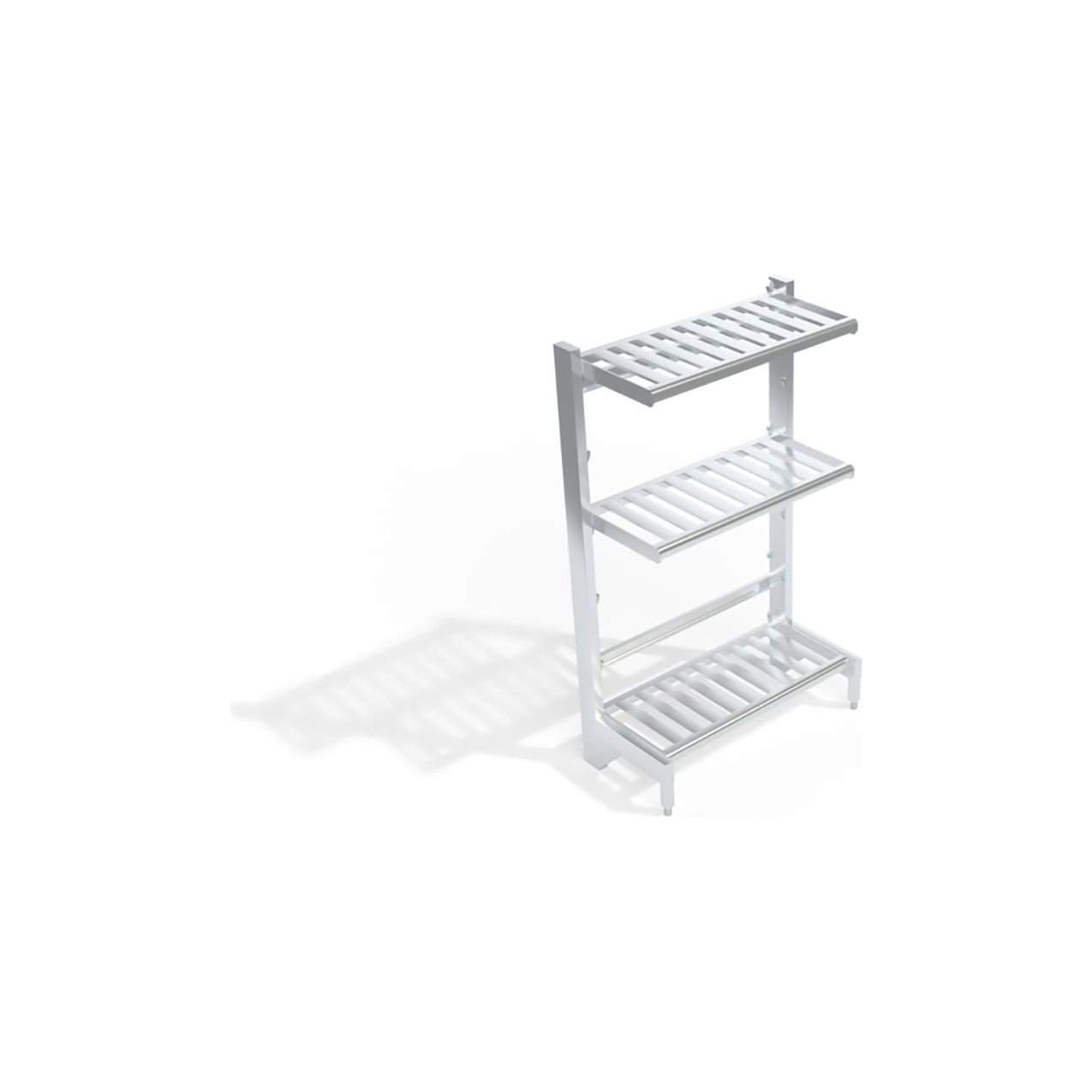 New Age T-Bar Cantilever Aluminum Shelving Unit, 3 Shelves, 44-3/4"W x 21"D x 72-1/4"H